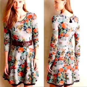 ANTHROPOLOGIE Saturday Sunday Floral Sweater Dress